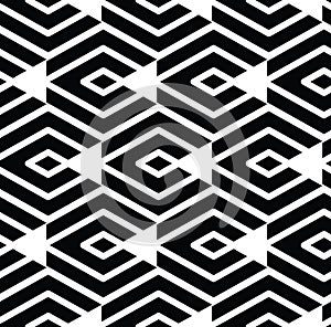 Monochrome visual abstract textured geometric seamless pattern.