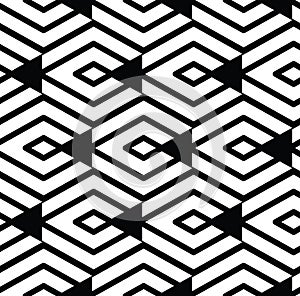 Monochrome visual abstract textured geometric seamless pattern.