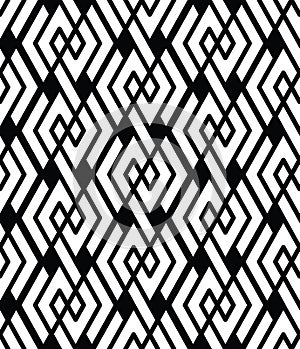 Monochrome visual abstract textured geometric seamless pattern.