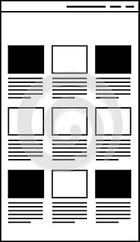Monochrome Website screen for smartphone