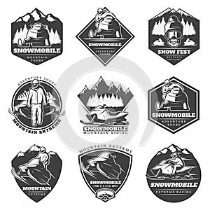 Monochrome Winter Sport Extreme Labels Set