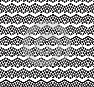 Monochrome zigzag abstract textured geometric seamless pattern.