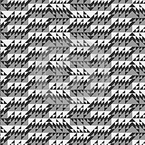 Monochromic grayscale triangles modern seamless pattern