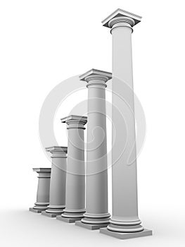 Monochromic image of classic columns