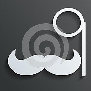 Monocle mustache vector