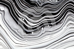 Monocolor marbling raster background. Leaking liquid, alcohol ink minimalistic surface illustration. Black and white