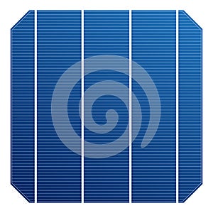 Monocrystalline solar cell for solar panel. Vector solar element high efficiency. Electric element for charge battery.