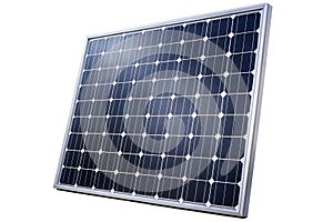 Monocrystalline solar panel module isolated on white