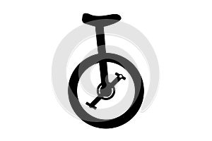 Monocycle bike icon. Monowheel bicycle vector illustration isolated on white background