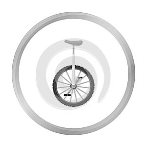 Monocycle icon in monochrome style isolated on white background. Circus symbol.