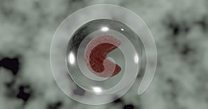Monocyte with horseshoe shaped nucleus in 3d illustration