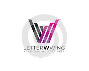 monogram anagram of initial letter W as wings