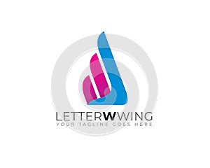 monogram anagram of initial letter W as wings