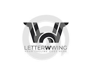 monogram anagram of initial letter W as wings