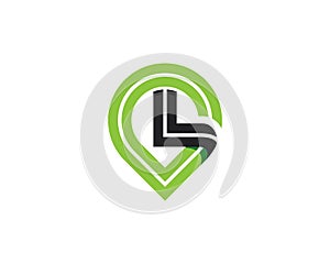 Monogram anagram lettermark logo of letter L G O location point gps