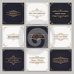 Monogram creative cards template