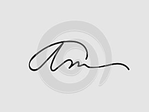 AM monogram. Decorative calligraphy letter a, letter m signature logo.