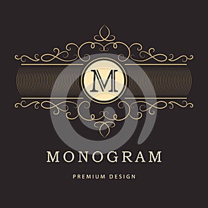 Monogram design elements, graceful template