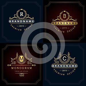 Monogram design elements, graceful template