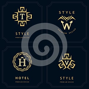 Monogram design elements, graceful template