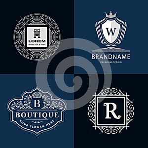 Monogram design elements graceful template.