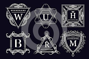 Monogram design elements, graceful template. Calligraphic elegant line art logo design. Emblem Letters. Business sign for