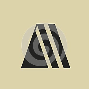 AM monogram. Geometric uppercase letter a, letter m logo.