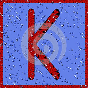 Monogram K Design OCR blue drops photo