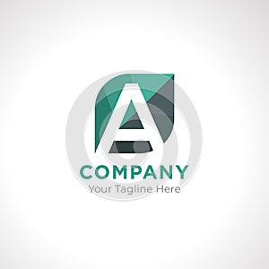 Monogram letter A combining with green leaf premium logo