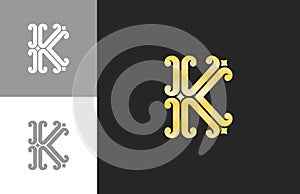 Monogram Letter K Company Name Logo photo