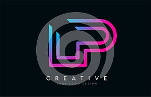 Monogram Lines LP L P Letter Logo Design. Creative Icon Modern Letters Vector Logo