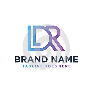 Monogram logo design with letter LDR