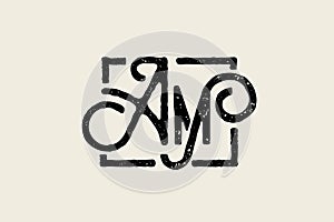 AM monogram logo. Luxury vintage letter a, letter m icon.