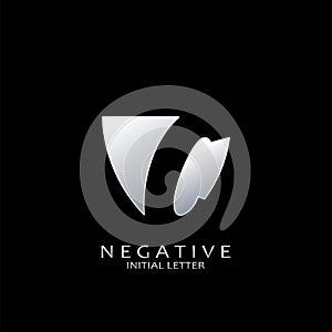 Monogram Negative Space Initial Letter C logo for technology business identity