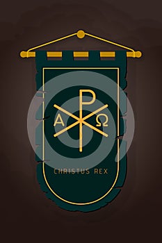Monogramma Christi. Monogram of Jesus Christ (Christogram). Christian Chi Rho Symbol