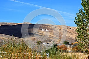 Monogrammed hill in Reno Nevada