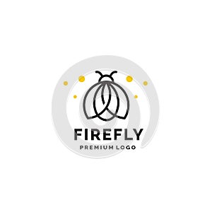 Monoline firefly logo vector