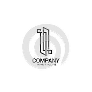 Monoline logo or square monogram representing a company or business