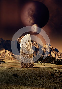 Monolith on far planet