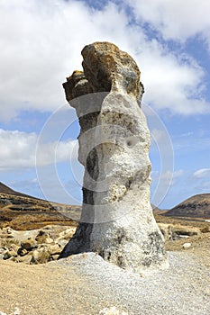 Monolith in the Rofera de Teseguite in Lanzarote island, Canary Islands, Spain