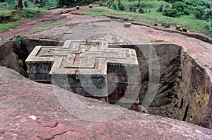 Monolith San Jorge church Lalibela, Amhara, Ethiopia photo