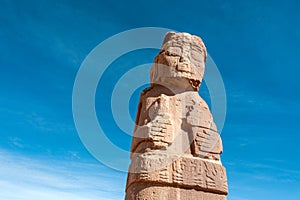 Monolith at Tiwanaku, Titicaca, Bolivia