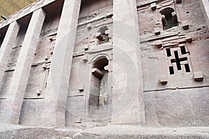 Monolithic rock-cut church in Lalibela