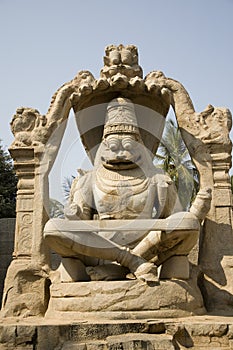 Monolithic statue of Lakshmi Narasimha Hampi in India