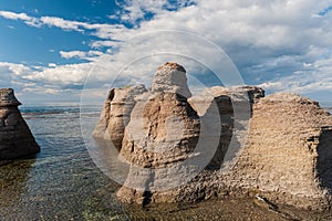 Monoliths close view in Mingan