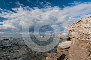 Monoliths and seascape in Mingan Archipelago