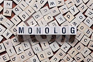 Monolog word concept on cubes