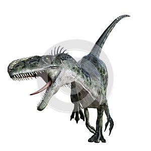 Monolophosaurus dinosaur isolated on transparent