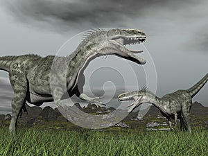 Monolophosaurus roaring - 3D render