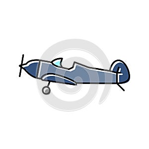 monoplane airplane aircraft color icon vector illustration